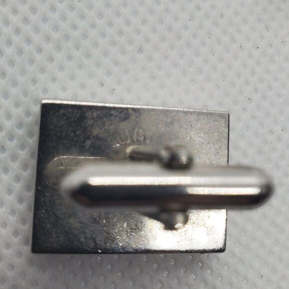 Swank Silver Colored & Blue Stone Cuff Links - Picture 3 of 3